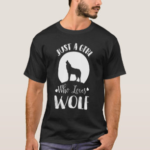 Meisje houdt van Wolven Full Moon Howling T-shirt