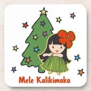 Meisje Hula van Kerstmis van de Honing van Aloha Bier Onderzetter