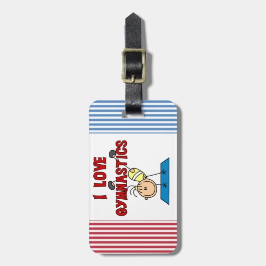 Meisje I Love Gymnastics Bagagelabel (Voorkant verticaal)
