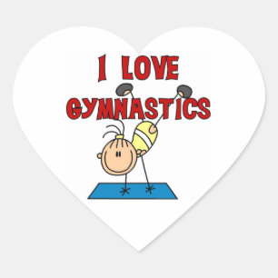 Meisje I Love Gymnastics Hart Sticker
