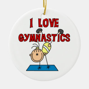 Meisje I Love Gymnastics Keramisch Ornament