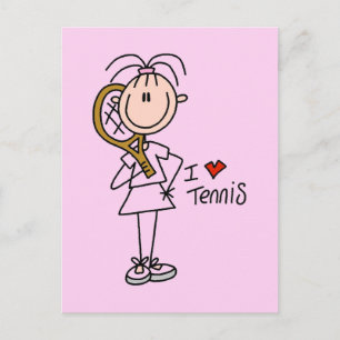 Meisje I Love Tennis Tshirts and Gifts Briefkaart