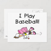 Meisje I Speel Baseball Tshirts en Gifts Briefkaart (Voorkant / Achterkant)