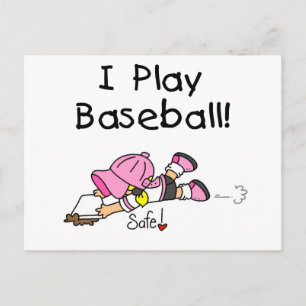 Meisje I Speel Baseball Tshirts en Gifts Briefkaart