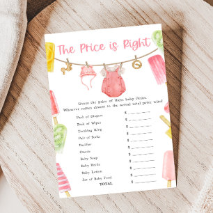 Meisje Ijslolly Baby Shower The Price is Right Spe