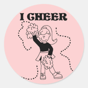 Meisje Ik Cheer Tshirts en geschenken Ronde Sticker