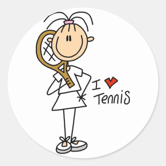 Meisje Ik hou van tennis Stickers (Voorkant)