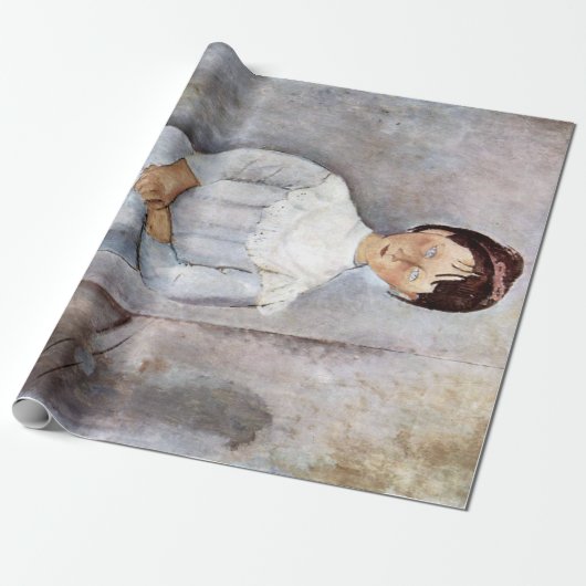 Meisje in blauw, Modigliani Cadeaupapier (Uitgerold)