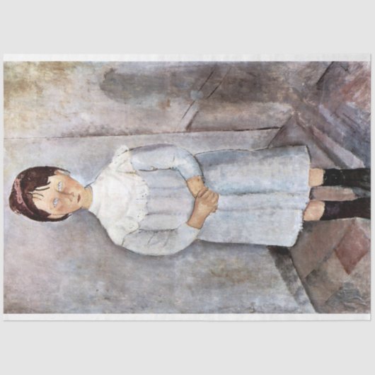 Meisje in blauw, Modigliani Tissuepapier (Voorkant)