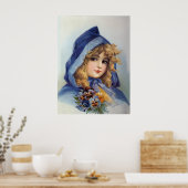 Meisje in Blue Hood Poster (Keuken)