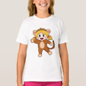 Meisje in Costume als aap T-shirt (Voorkant)