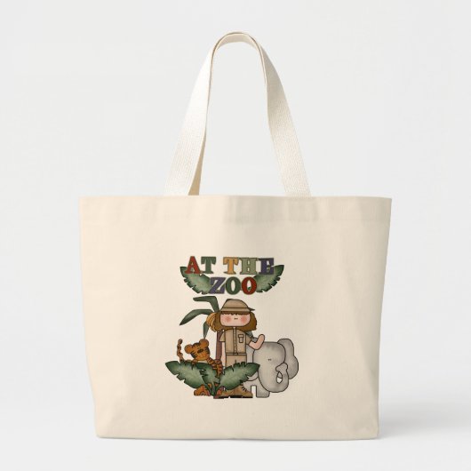 Meisje in de dierentuin grote tote bag (Voorkant)