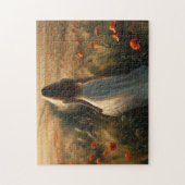 Meisje in de papaver velden legpuzzel (Verticaal)