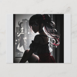 Meisje in de schaduw briefkaart