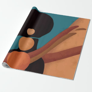 meisje in de troep. Mooie Afrikaanse vrouw. Zwart Cadeaupapier