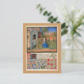 Meisje in de tuin briefkaart (Staand voorkant)