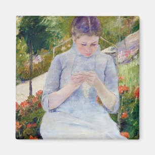 Meisje in de tuin, Mary Cassatt Magneet