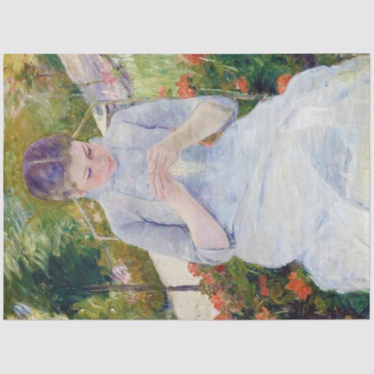 Meisje in de tuin, Mary Cassatt Tissuepapier (Voorkant)