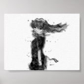 Meisje in de wind poster (Voorkant)