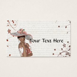 Meisje in de zomer pet visitekaartjes
