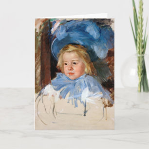 Meisje in een blauwe Bonnet, Mary Cassatt Kaart