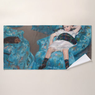Meisje in een blauwe stoel, Cassatt Badhanddoek