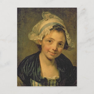 Meisje in een Bonnet, 1760 Briefkaart