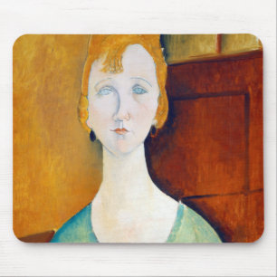 Meisje in een groene blouse, Modigliani Muismat