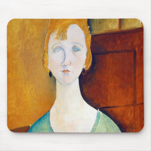 Meisje in een groene blouse, Modigliani Muismat (Voorkant)