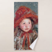 Meisje in een groot rood Pet, Mary Cassatt Badhanddoek (Badhanddoek)