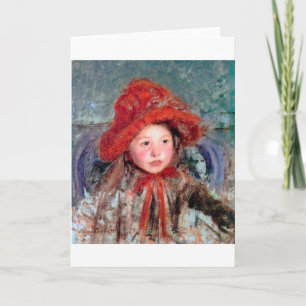 Meisje in een groot rood Pet, Mary Cassatt Kaart