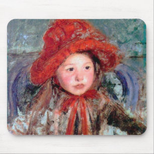 Meisje in een groot rood Pet, Mary Cassatt Muismat