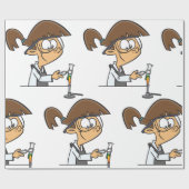 Meisje in een laboratorium cadeaupapier (Vlak)