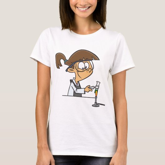 Meisje in een laboratorium t-shirt (Voorkant)