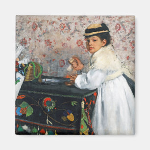 meisje in een Pet, Edgar Degas Magneet