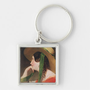 Meisje in een Pet met gele stro, Sleutelhanger