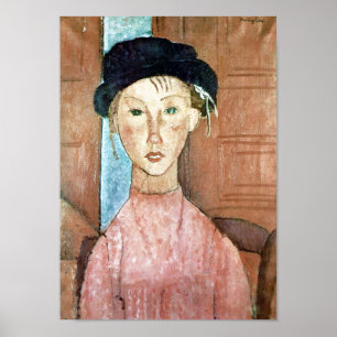 Meisje in een Pet, Modigliani Poster