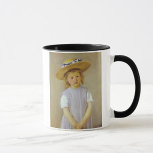 Meisje in een rietje Pet, Mary Cassatt Mok