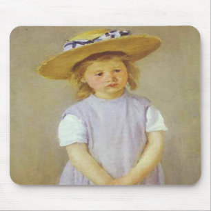 Meisje in een rietje Pet, Mary Cassatt Mousepad Muismat