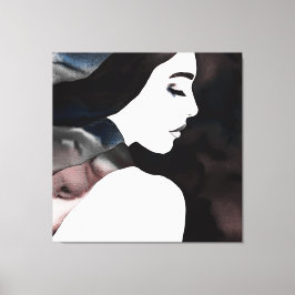 meisje in een scharnier canvas afdruk