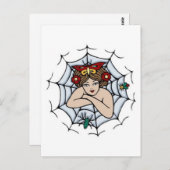 meisje in een spinnenwebkunst briefkaart (Voorkant / Achterkant)