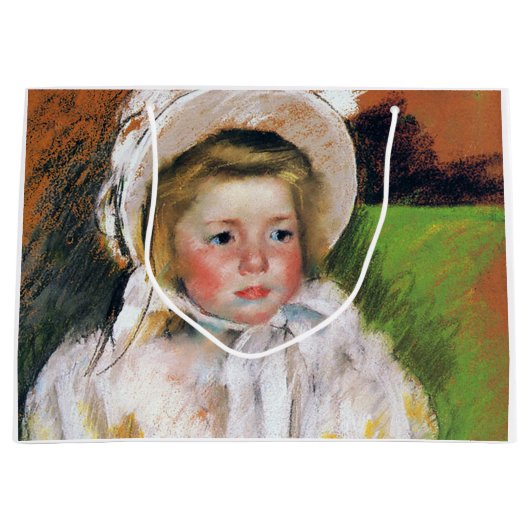 Meisje in een witte Bonnet, Mary Cassatt Groot Cadeauzakje (Voorkant)