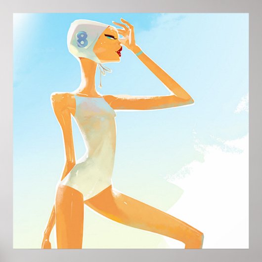 Meisje in een zwempak poster (Voorkant)