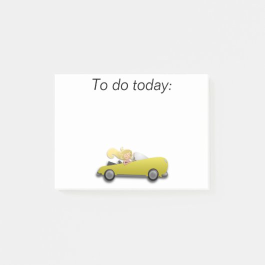 Meisje in Gele auto Post Post-it® Notes (Voorkant)