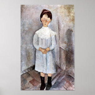 Meisje in het blauw, Modigliani Poster