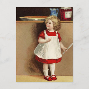 meisje in het Briefkaart Rode Dress