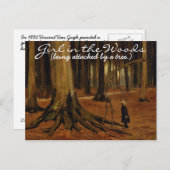 "Meisje in het Briefkaart van de Bossen (Voorkant / Achterkant)