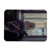 Meisje in het raam magneet (Horizontaal)