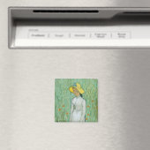 Meisje in het Wit door Vincent van Gogh Magneet (Insitu (Vaatwasser))