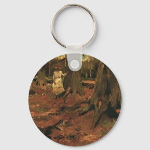 meisje in het wit in het bos, Vincent van Gogh Sleutelhanger